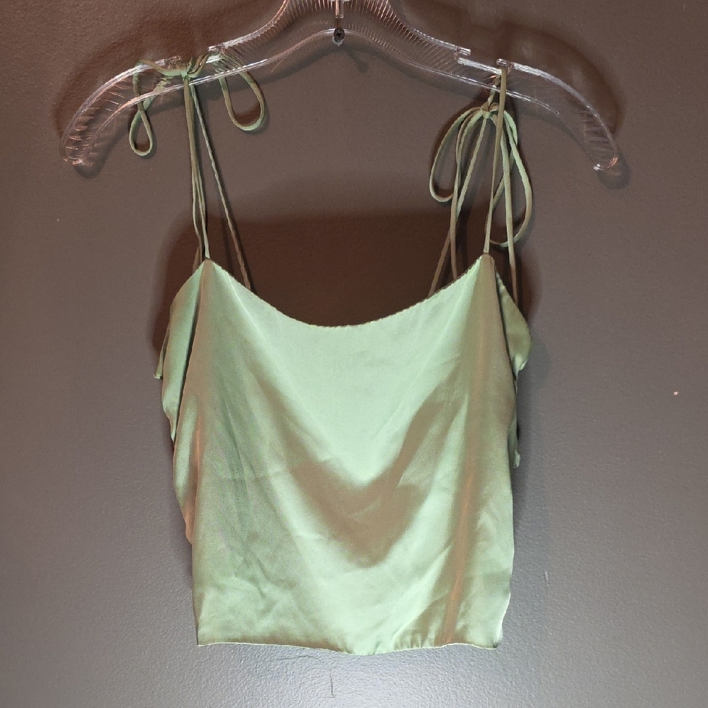 Urban Outfitters Light Green Satin Camisole